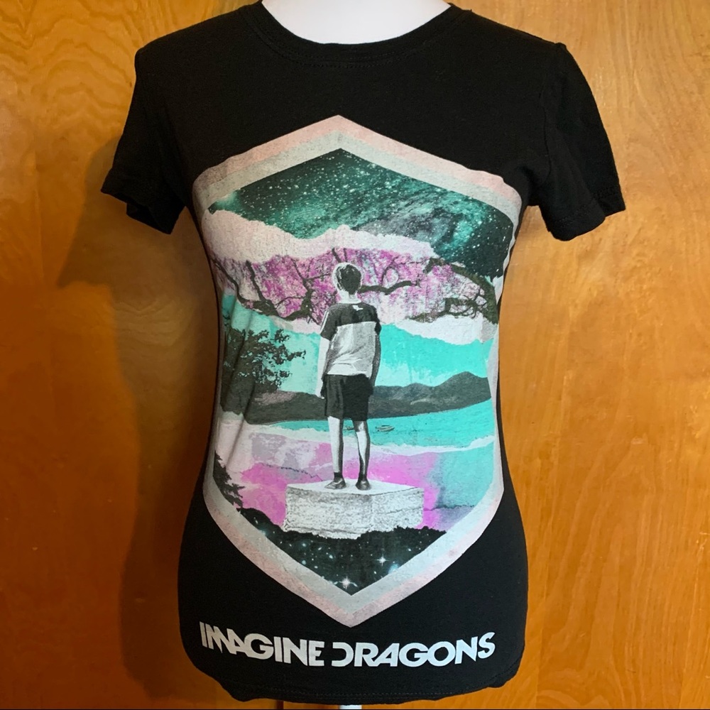 Imagine Dragons Black Print Short Sleeve T-Shirt
